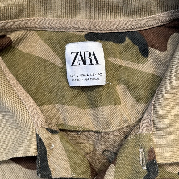 Zara Camo Polo Shirt - Picture 3 of 3